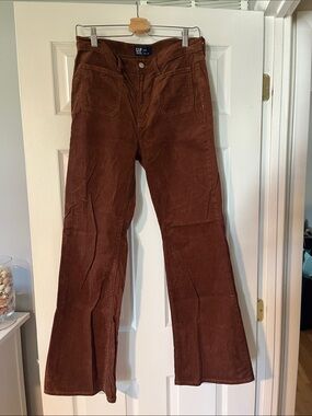 GAP Chocolate Brown Corduroy Flare Pants Sz 29R/8